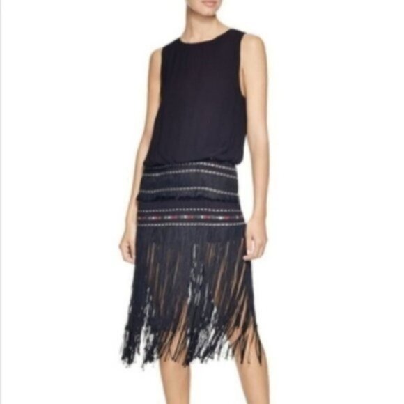 Twelfth Street by Cynthia Vincent Dresses & Skirts - Twelfth Street Cynthia Vincent Fringe Black